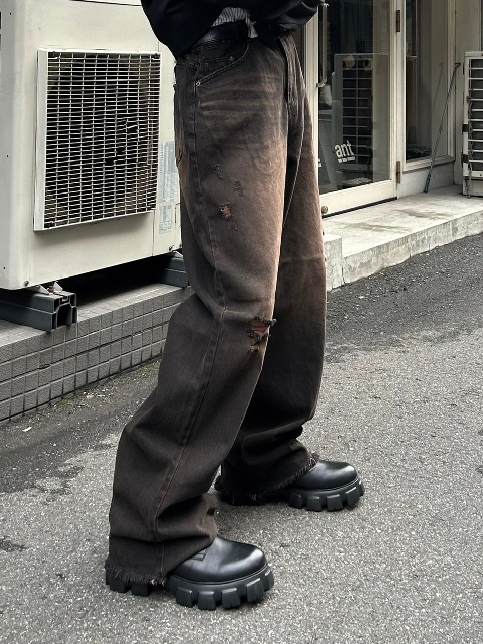 大阪店WEB限定受注制【Chikashitsu +】vintage like denim pants