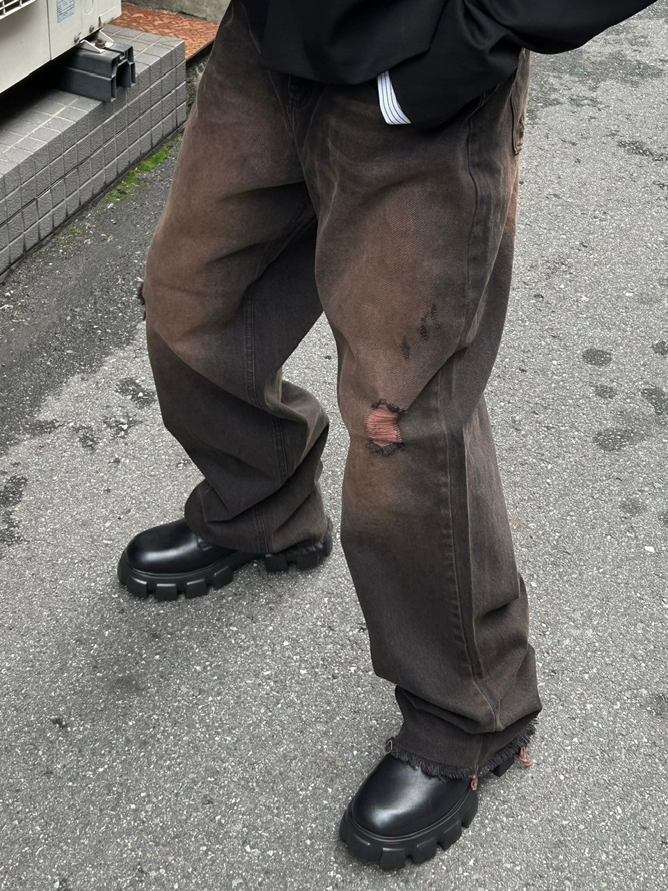 大阪店WEB限定受注制【Chikashitsu +】vintage like denim pants