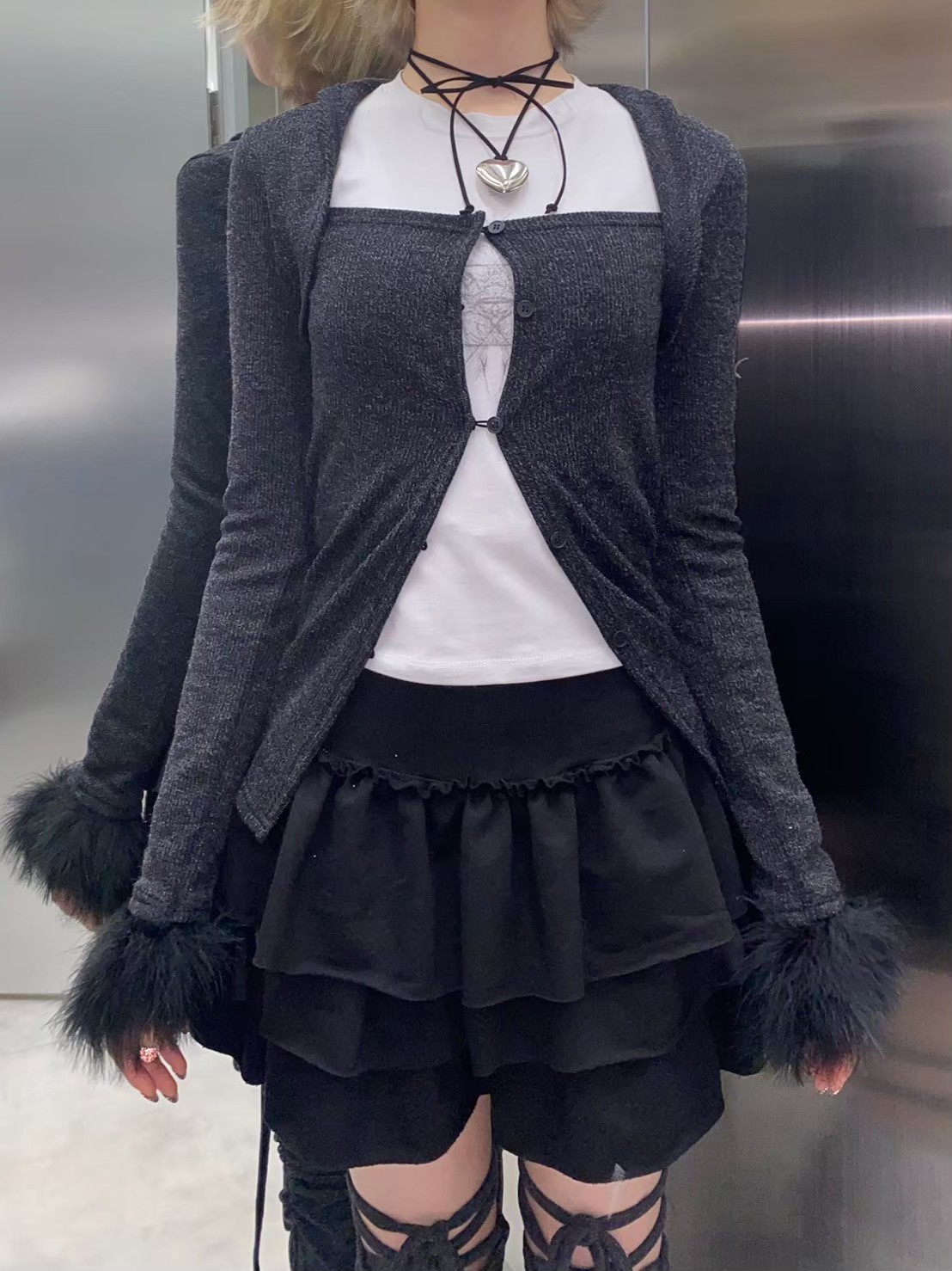受注制【nmtc +】fur borero cardigan (2color)