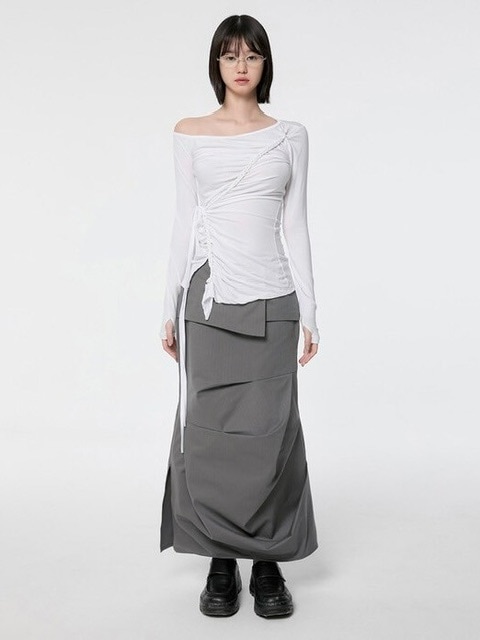 FLAREUP】Handmade Twisted One-Shoulder Long Sleeve | OUR