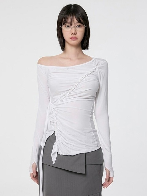 FLAREUP】Handmade Twisted One-Shoulder Long Sleeve | OUR