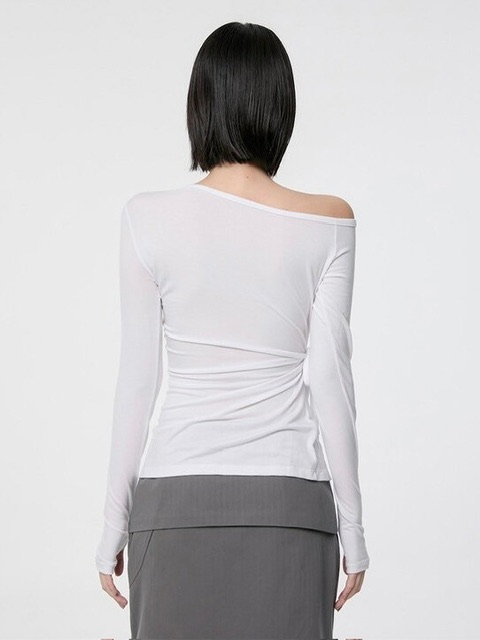 【FLAREUP】Handmade Twisted One-Shoulder Long Sleeve / 【フレアアップ】ハンドメイドツイストワンショルダー長袖Ｔシャツ