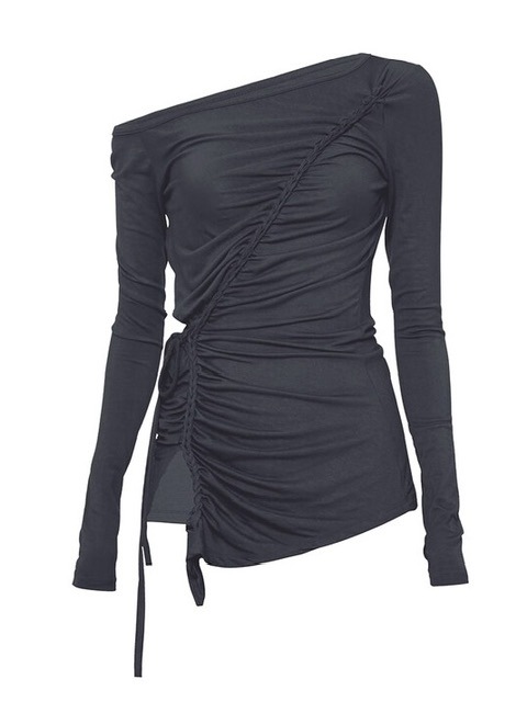 【FLAREUP】Handmade Twisted One-Shoulder Long Sleeve / 【フレアアップ】ハンドメイドツイストワンショルダー長袖Ｔシャツ