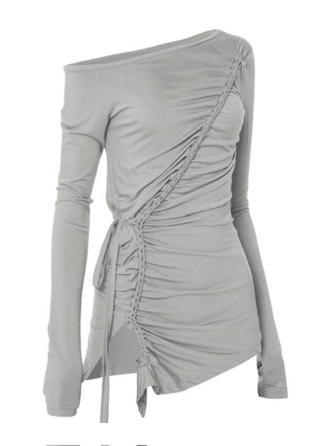 【FLAREUP】Handmade Twisted One-Shoulder Long Sleeve / 【フレアアップ】ハンドメイドツイストワンショルダー長袖Ｔシャツ