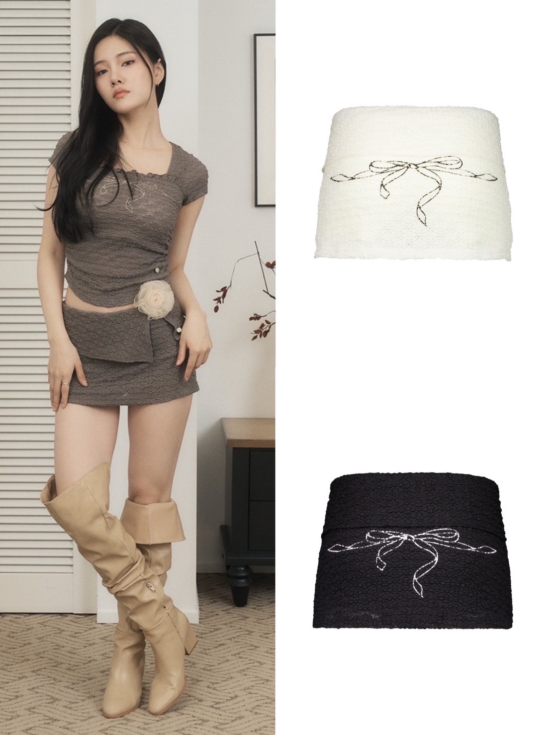 SETUP-EXE★韓国★人気★BOW SKIRT PANTS 3色 リボン SETUP‐EXE】BOW SKIRT PANTS | OUR BRAND,SETUP-EXE | PRESSING
