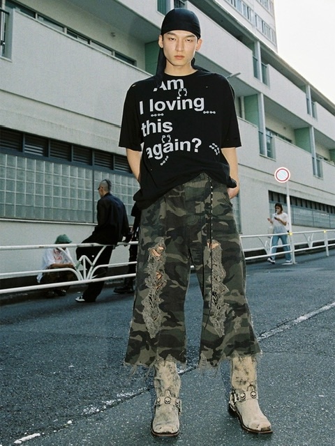 ★ESCSTUDIO★damage washing culotte pants (camo)★正規品 ESC STUDIO】damage washing culotte pants | OUR BRAND,ESC