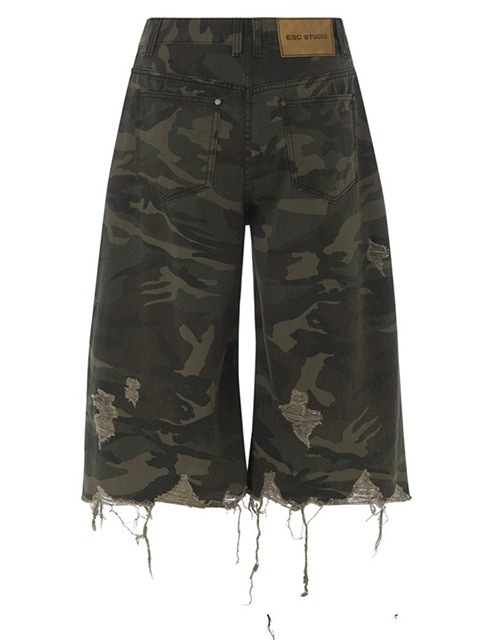 ★ESCSTUDIO★damage washing culotte pants (camo)★正規品 ESC STUDIO】damage washing culotte pants | OUR BRAND,ESC