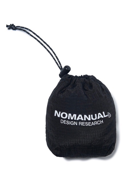 【NOMANUAL】PACKABLE NYLON ECO BAG / 【ノーマニュアル】パッカブルナイロンロゴプリントエコバッグトートバッグ