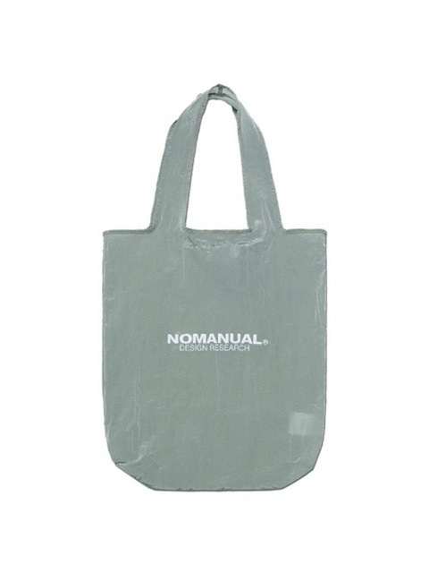 【NOMANUAL】PACKABLE NYLON ECO BAG / 【ノーマニュアル】パッカブルナイロンロゴプリントエコバッグトートバッグ