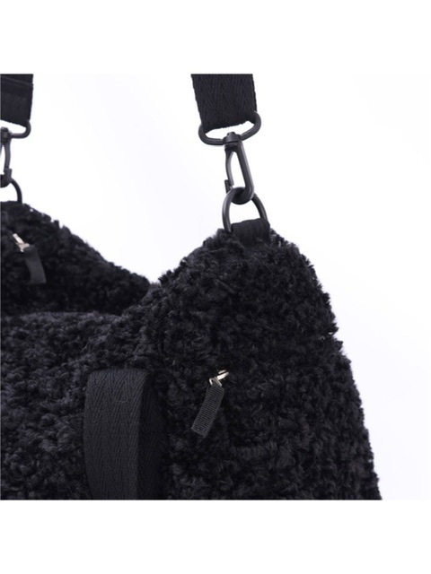 ◆NASTY FANCY CLUB◆ Fluffy Snap Boston Bag BLACKF24ZE912 F2 FANCY CLUB】FLUFFY SNAP BOSTON BAG | OUR BRAND,FANCY CLUB