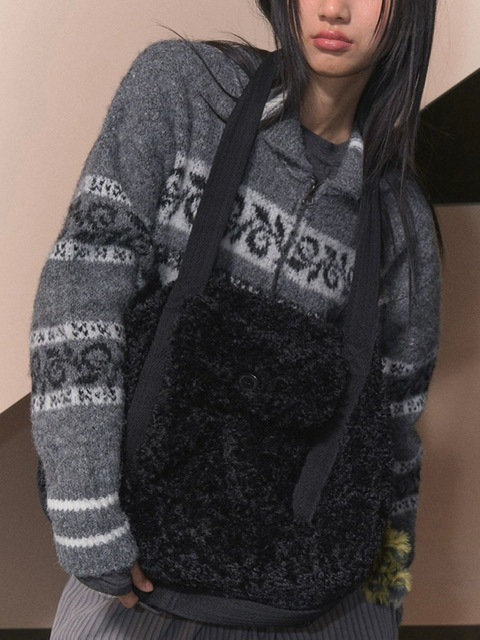 FANCY CLUB】FLUFFY SNAP BOSTON BAG | OUR BRAND,FANCY CLUB