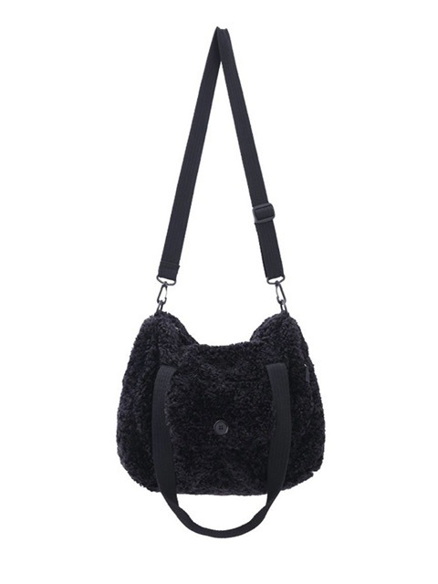 ◆NASTY FANCY CLUB◆ Fluffy Snap Boston Bag BLACKF24ZE912 F2 FANCY CLUB】FLUFFY SNAP BOSTON BAG | OUR BRAND,FANCY CLUB