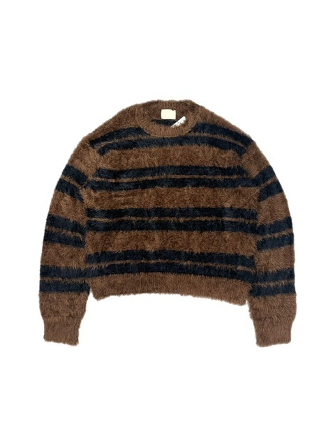 受注制【Chikashitsu +】hairy border knit (3color