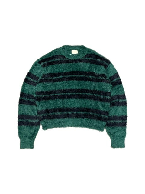 ボーダリープラス(PC＋POM) 受注制【Chikashitsu +】hairy border knit (3color