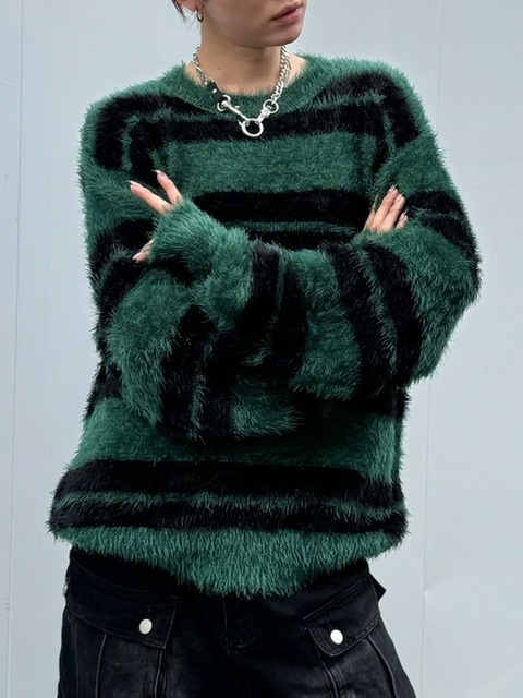 ドイリー859   chiru 受注制【Chikashitsu +】hairy border knit (3color