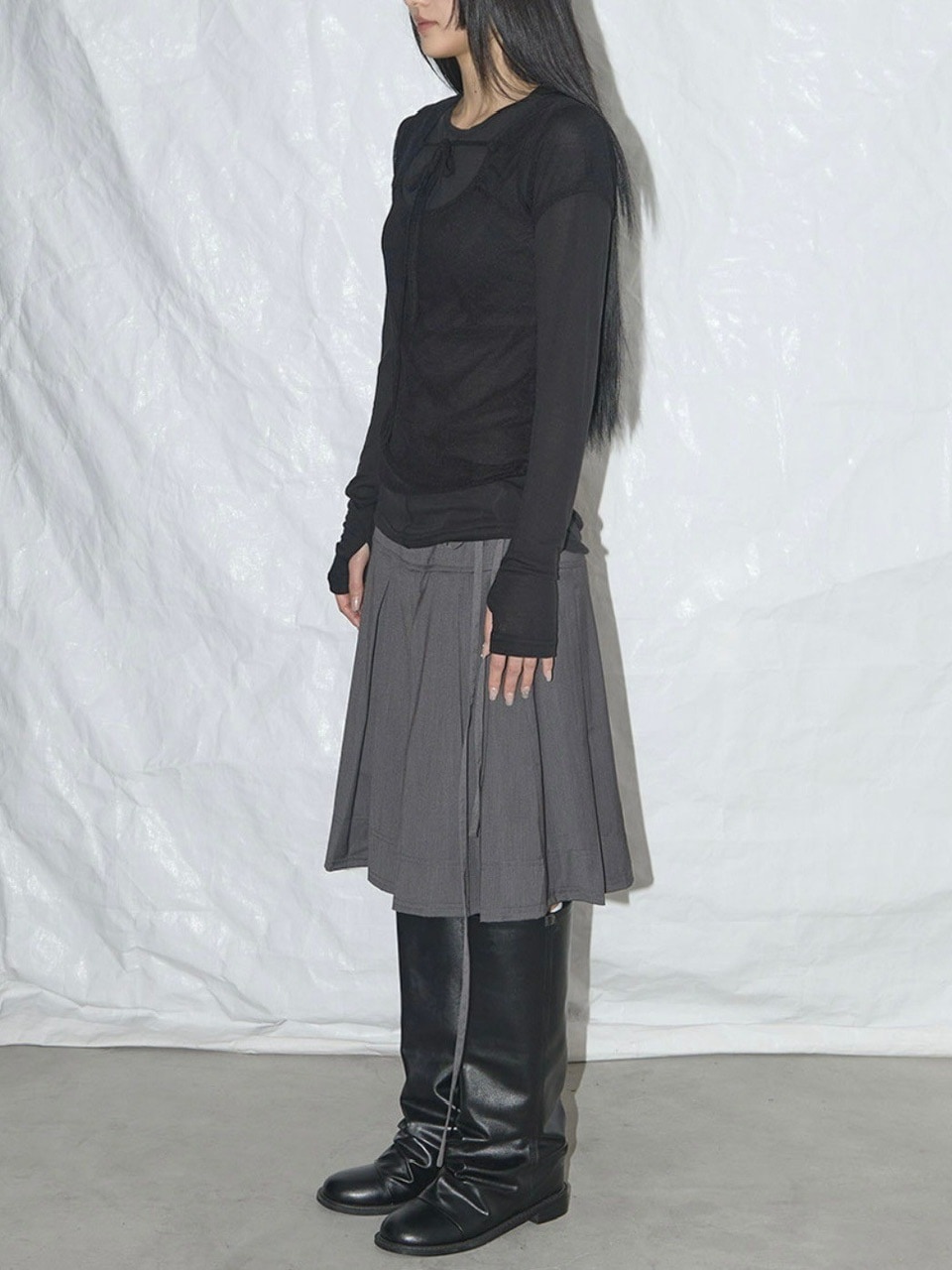 ☆FANCY CLUB☆FORMAL BUTTON PLEATS MIDI SKIRT FANCY CLUB】FORMAL BUTTON PLEATS MIDI SKIRT | OUR BRAND