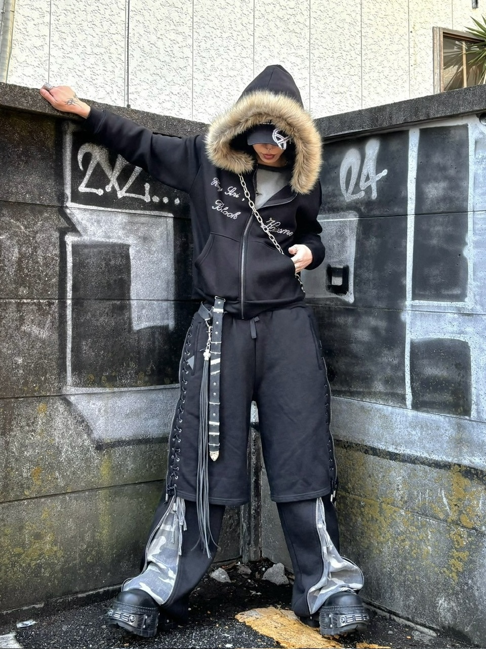 Never mind the XU】fur zip up hoodie (2color) | OUR BRAND,Never