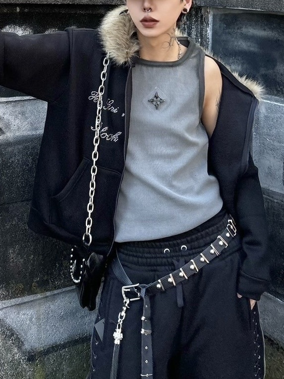 Never mind the XU】fur zip up hoodie (2color) | OUR BRAND,Never