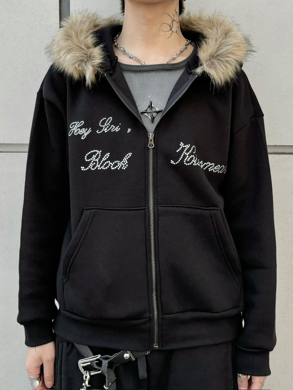 Fuuu様へ♥ Never mind the XU】fur zip up hoodie (2color) | OUR BRAND,Never