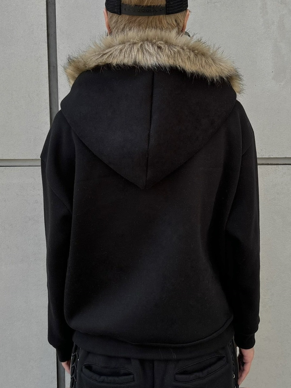 Never mind the XU】fur zip up hoodie (2color) | OUR BRAND,Never