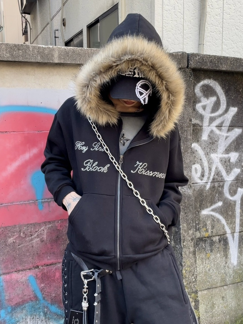 Never mind the XU】fur zip up hoodie (2color) | OUR BRAND,Never