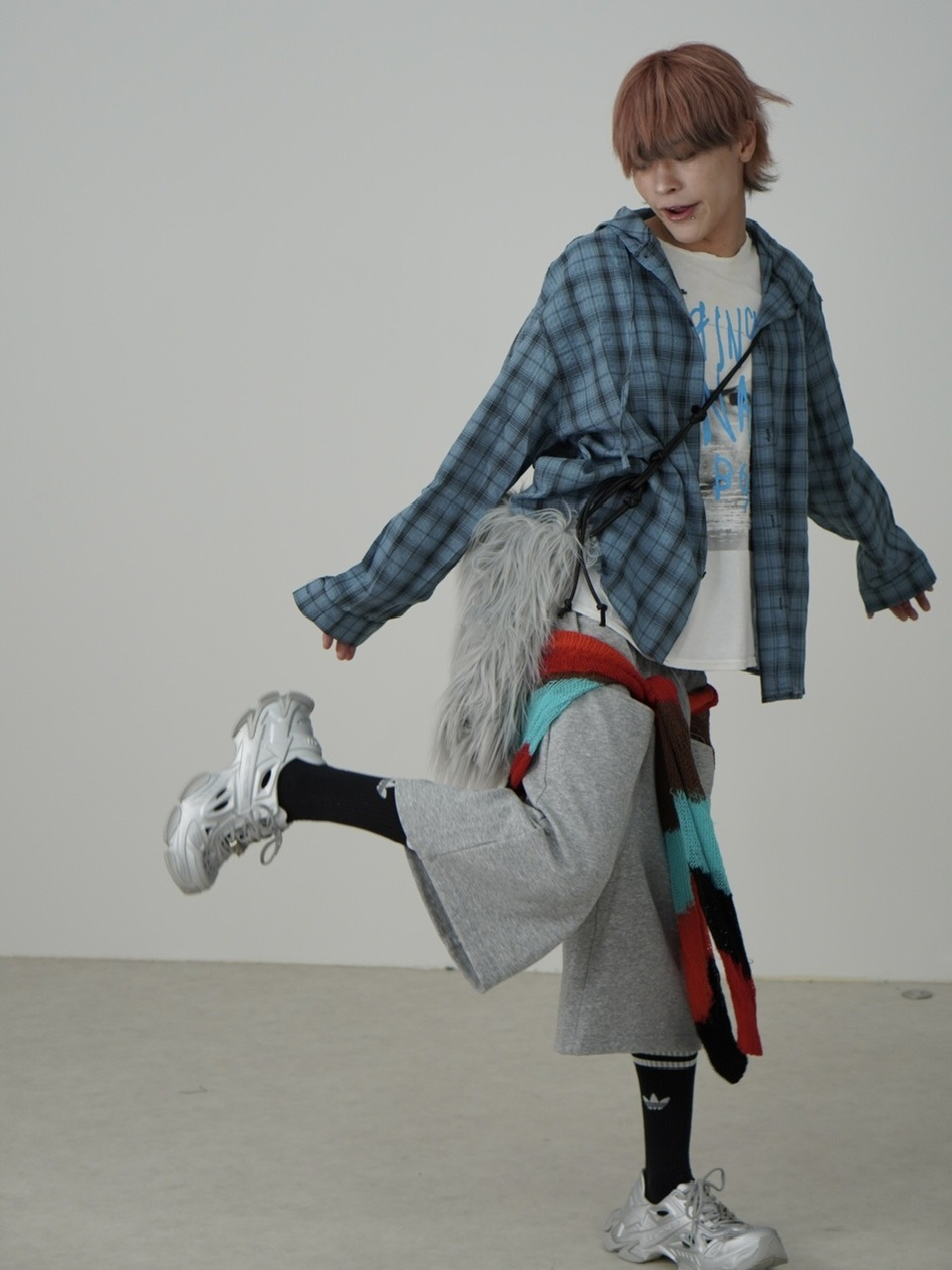 シャツ IONSEOUL check hood SHIRT BBU576 受注制【Nerd out XU】oversized hood check shirt (2color
