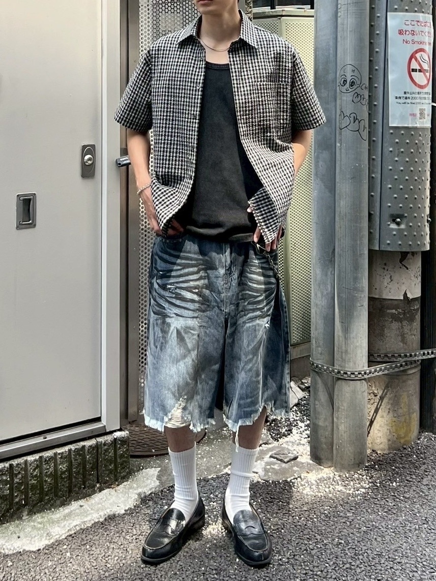 受注制【Chikashitsu +】dirty wash sleeveless / 【チカシツプラス】ダーティウォッシュタンクトップ (2color)