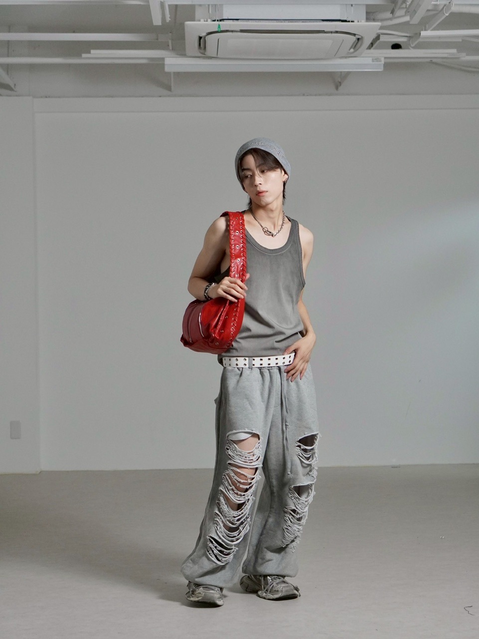 受注制【Chikashitsu +】dirty wash sleeveless / 【チカシツプラス】ダーティウォッシュタンクトップ (2color)