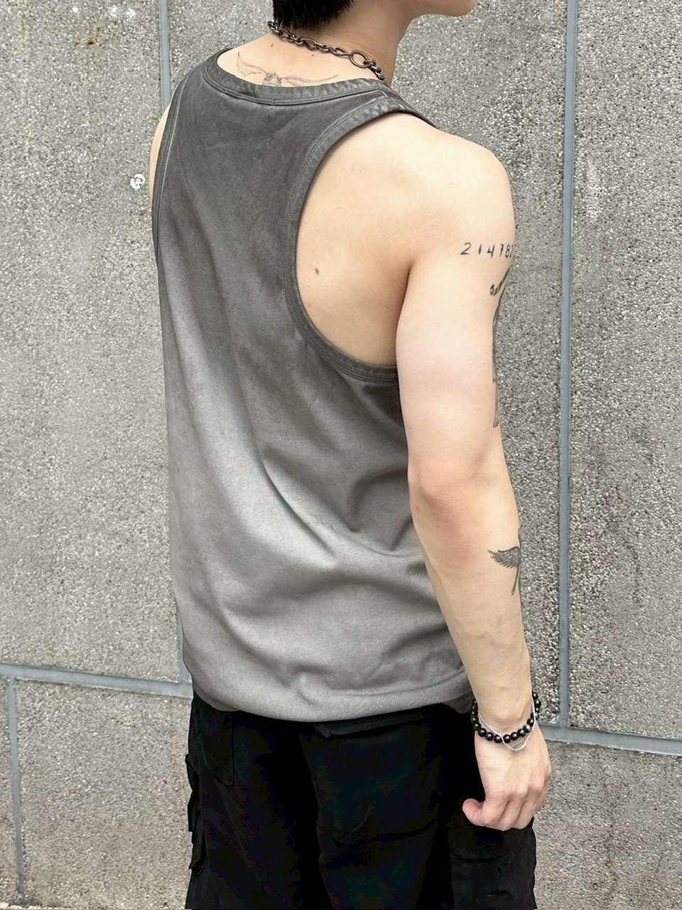 受注制【Chikashitsu +】dirty wash sleeveless / 【チカシツプラス】ダーティウォッシュタンクトップ (2color)