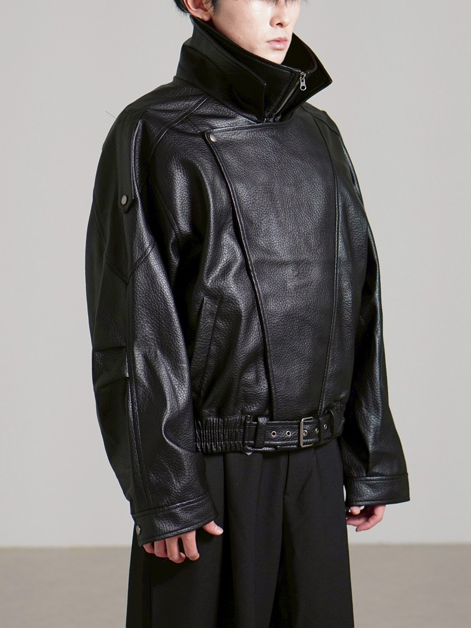 Chikashitsu +】high neck non-leather bomber jacket