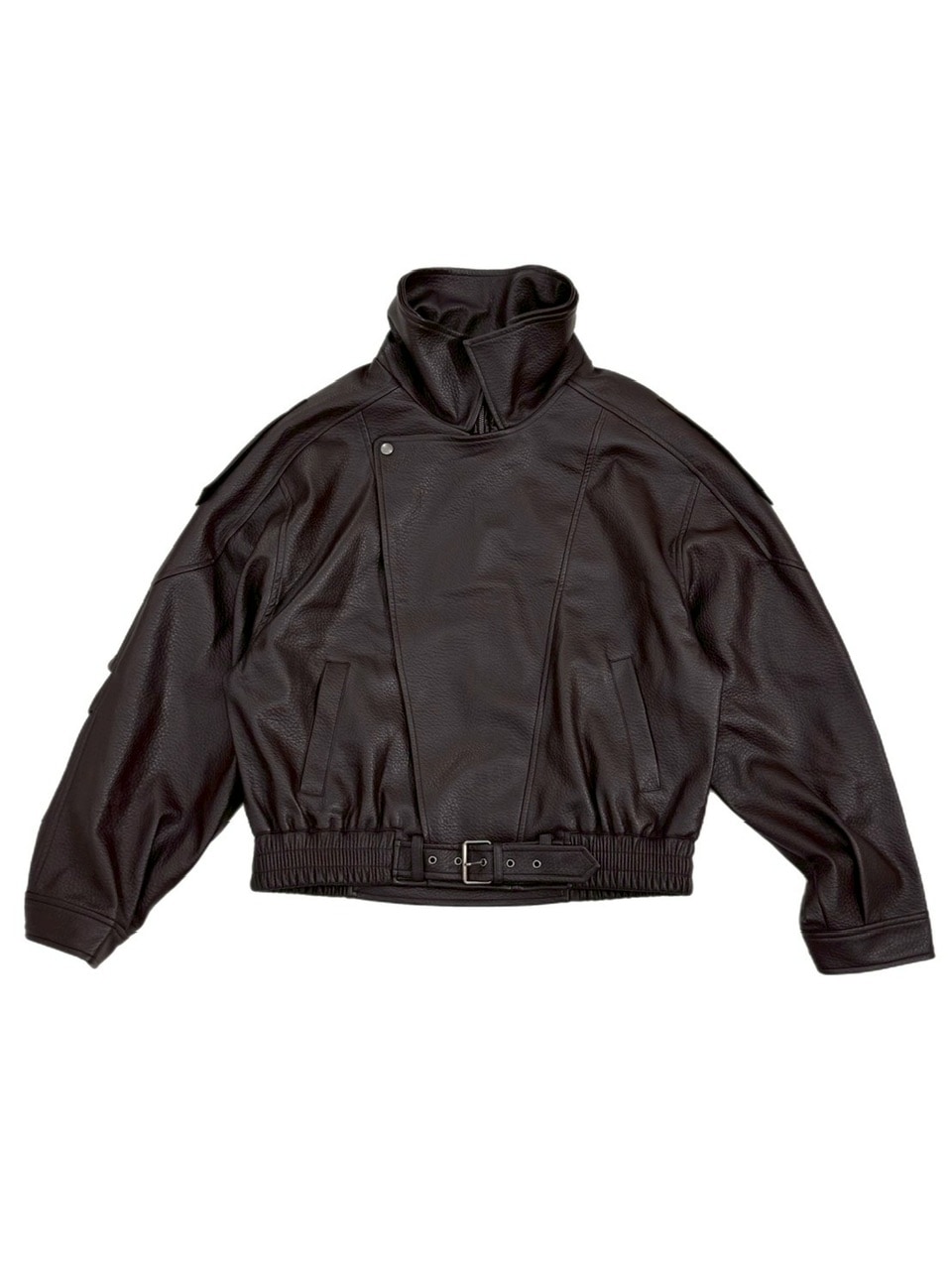 Chikashitsu +】high neck non-leather bomber jacket