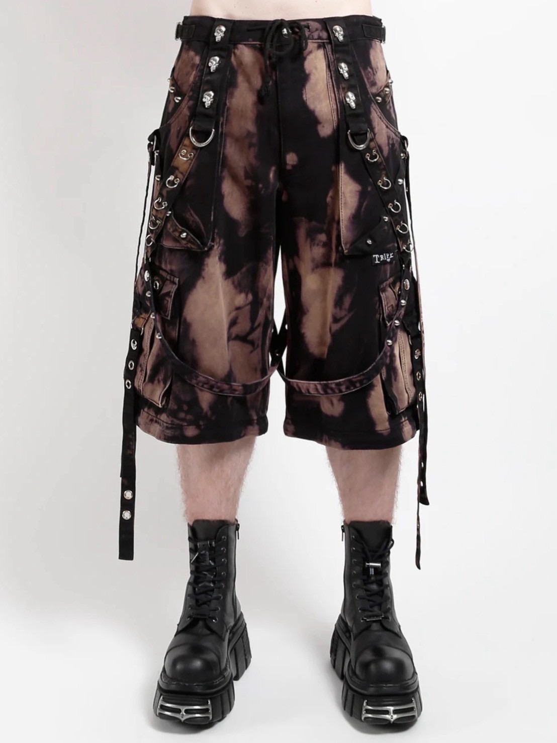 【TRIPP nyc】STORM WASH DENIM PANT[BD7145MB] / 【トリップ ニューヨーク 】ボンテージストラップタイダイウォッシュワイドデニムパンツ