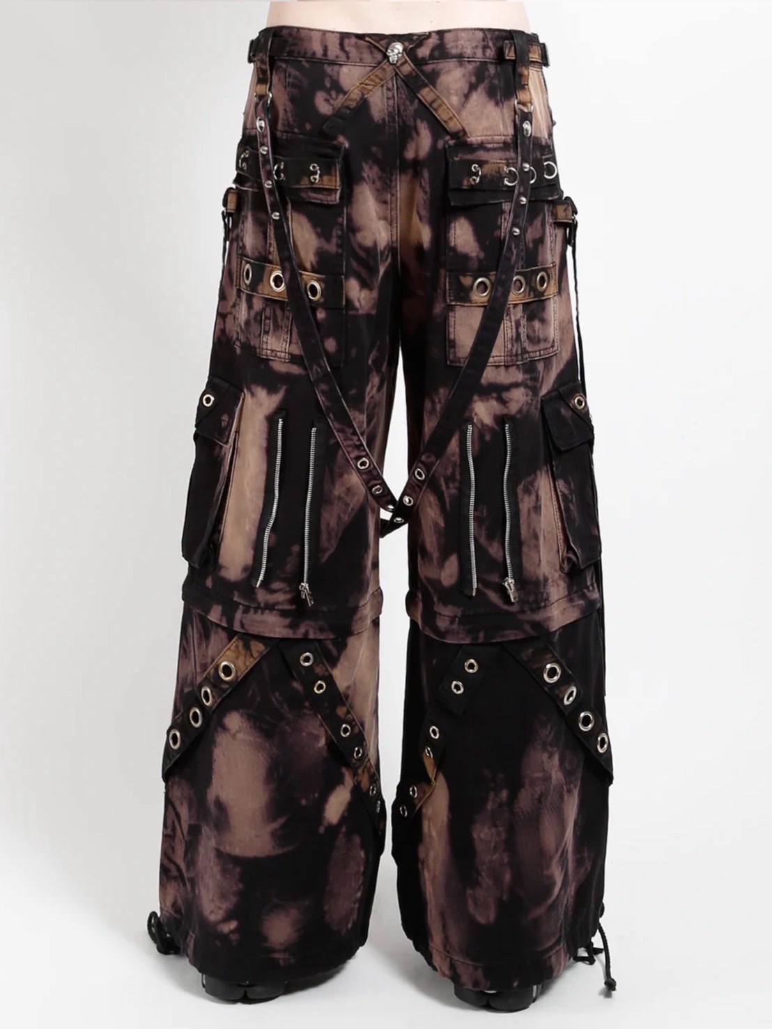 【TRIPP nyc】STORM WASH DENIM PANT[BD7145MB] / 【トリップ ニューヨーク 】ボンテージストラップタイダイウォッシュワイドデニムパンツ