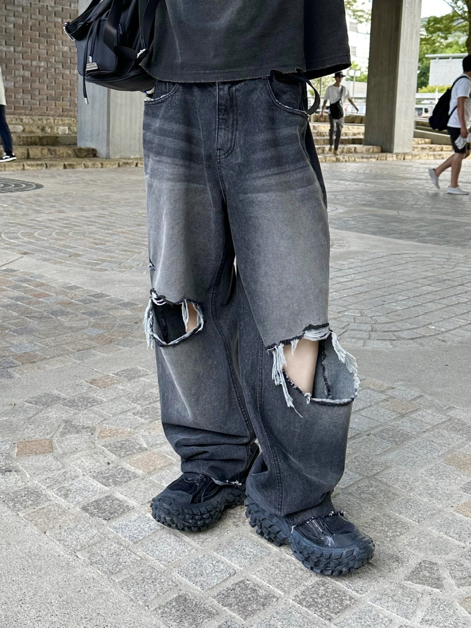大阪店WEB限定【Chikashitsu +】vintage crash denim pants
