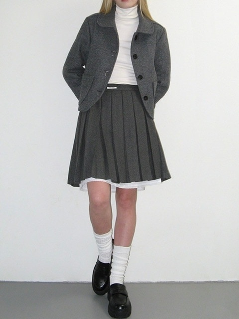 ★CRANK★STUD WOOL SHORT COAT_GREY★正規品/韓国直送料込/人気 CRANK】STUD WOOL SHORT COAT | OUR BRAND,CRANK | PRESSING WEB