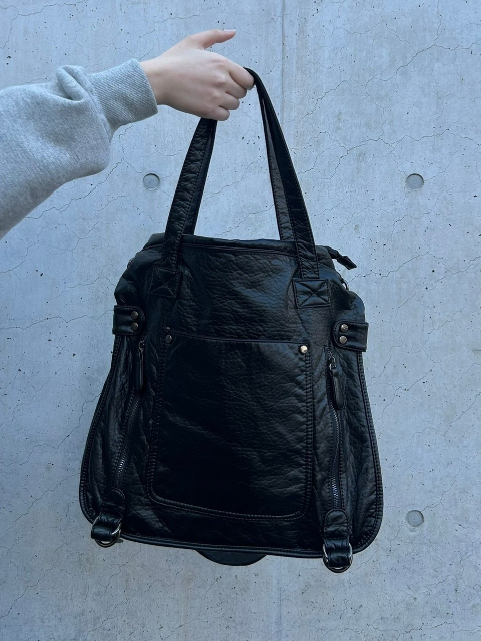 【千寿】/アンティーク（T） 受注制【Chikashitsu +】antique like eco leather tote bag
