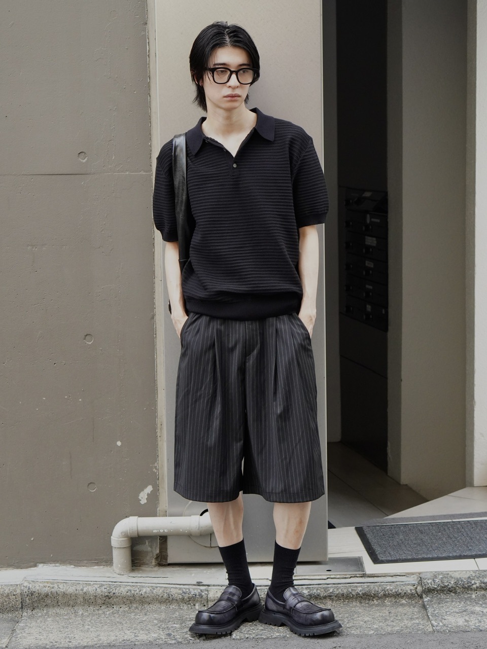 東京店WEB限定受注制【Chikashitsu +】stripe bermuda pants