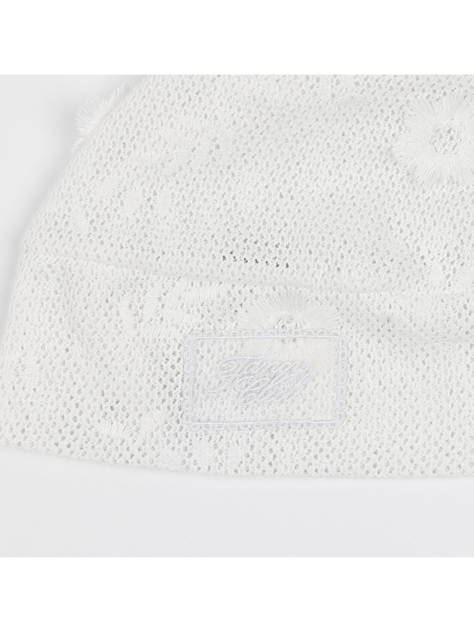 【FANCY CLUB】Lace Ribbon Shirring Beanie / 【ファンシークラブ】レースリボンシャーリングニット帽子