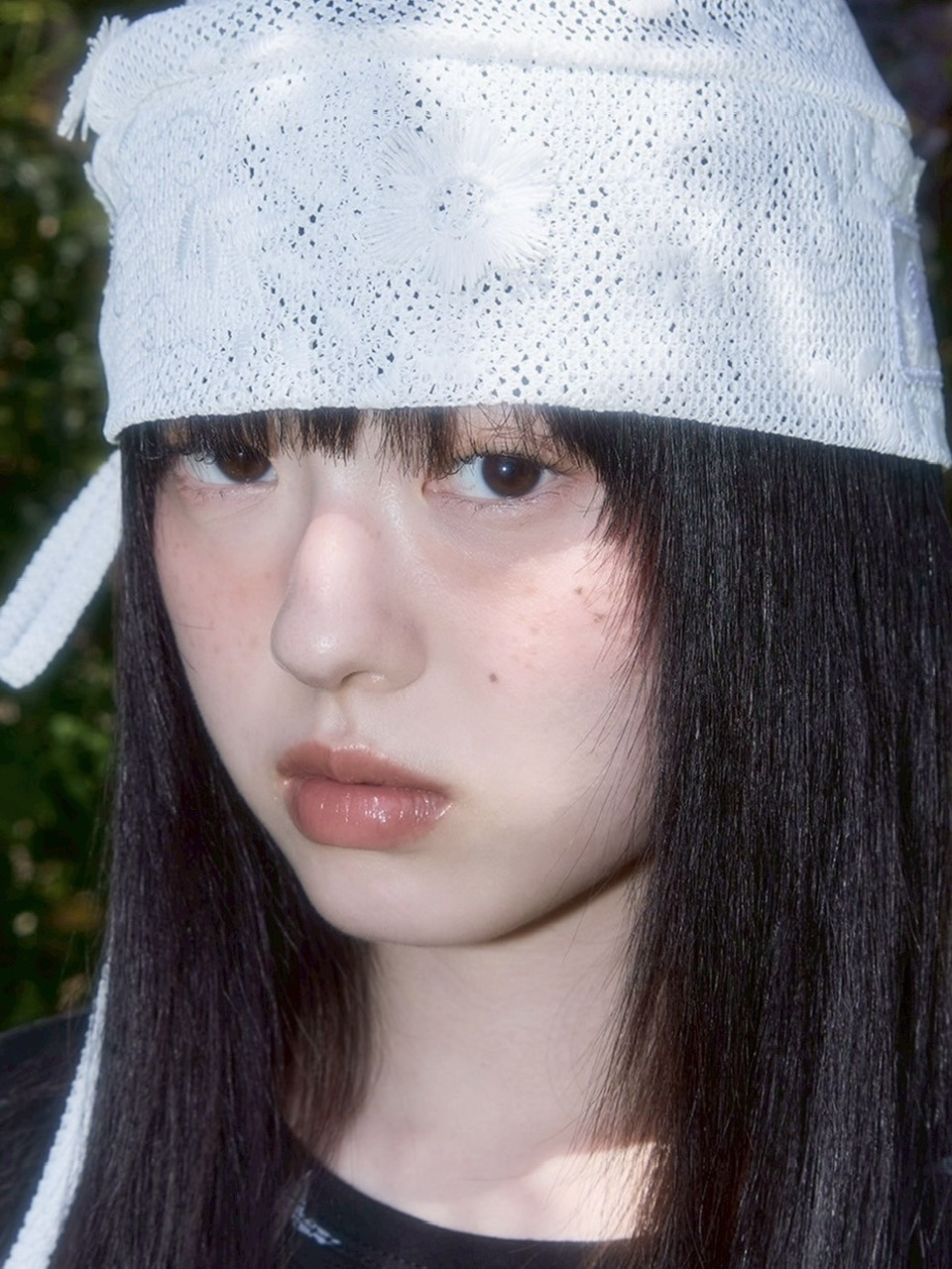 【FANCY CLUB】Lace Ribbon Shirring Beanie / 【ファンシークラブ】レースリボンシャーリングニット帽子