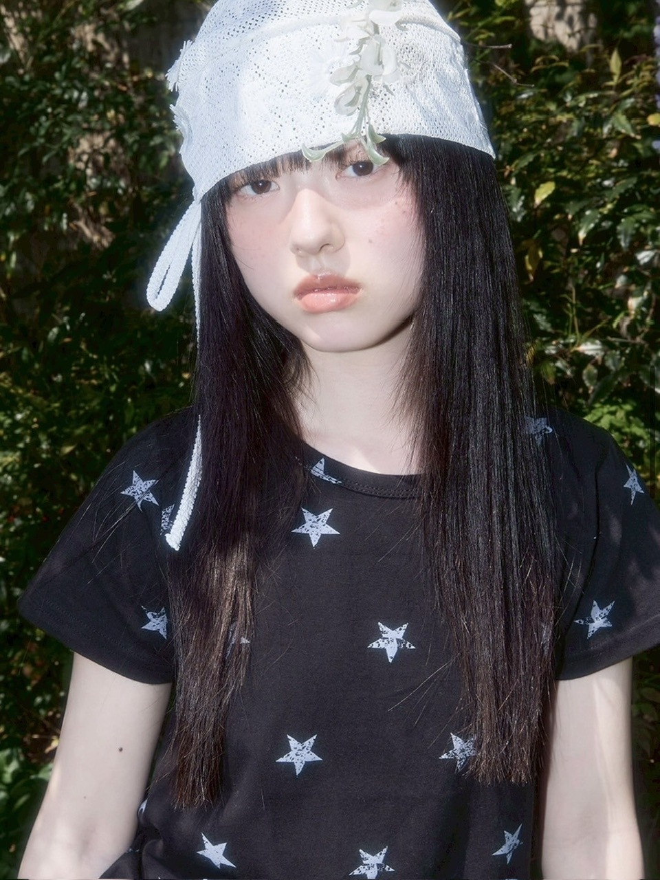 【FANCY CLUB】Lace Ribbon Shirring Beanie / 【ファンシークラブ】レースリボンシャーリングニット帽子