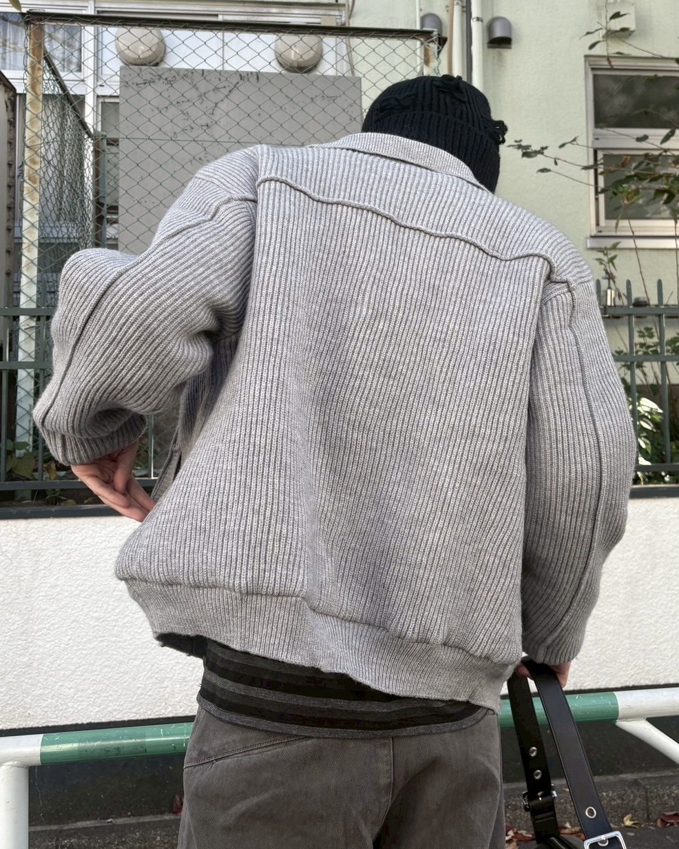 受注制【nmtc +】wool padding knit blouson / 【エヌエムティーシープラス】ウールパディングニットブルゾン (3color)