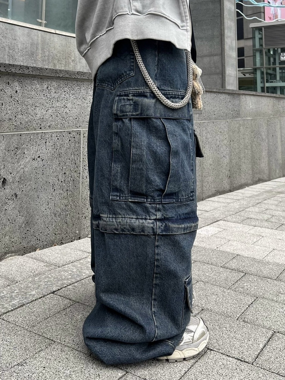 XU DOG カーゴデニム【pulse】 受注制【XU DOG】pocket cargo denim pants (2color) | OUR