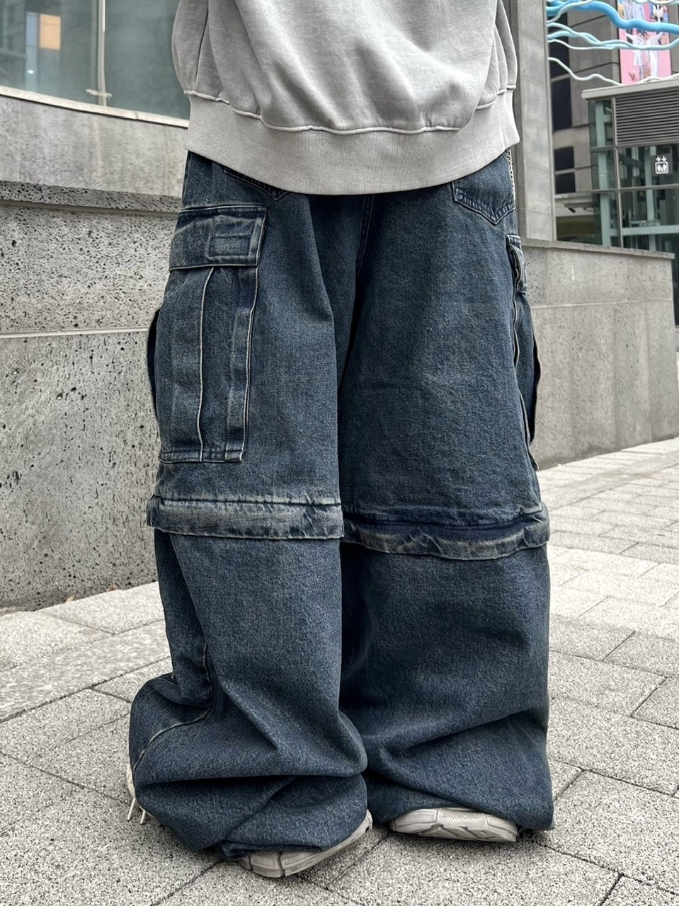 受注制【XU DOG】pocket cargo denim pants 3