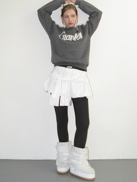★CRANK★SLEEVE TIED BALLOON SKIRT_WHITE★正規品/直送料込 CRANK】SLEEVE TIED BALLOON SKIRT | OUR BRAND,CRANK