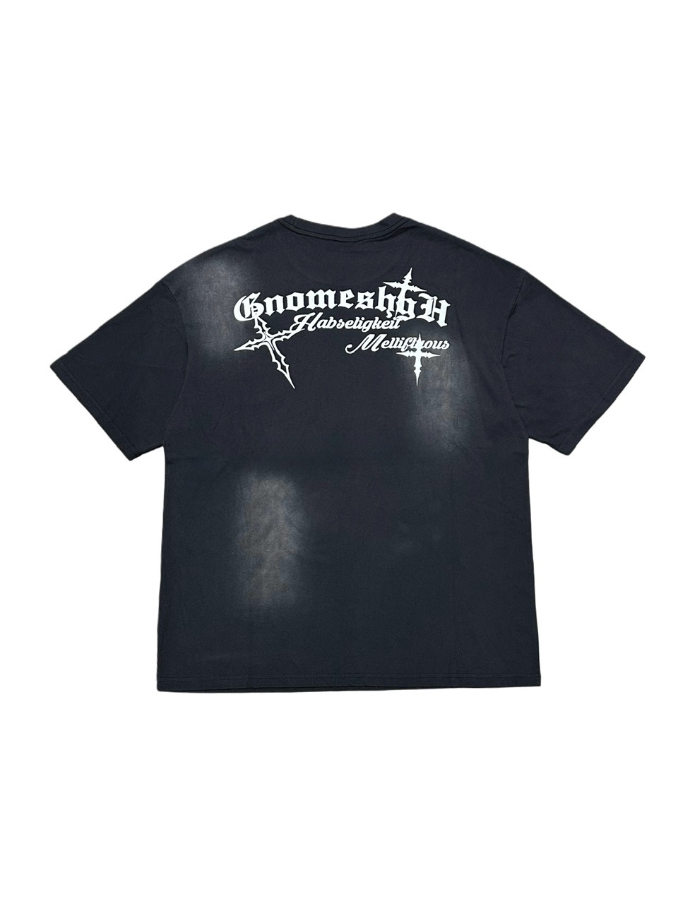 受注制【Never mind the XU】dirty cross print tee (2color) / 【ネバーマインドザエックスユー】ダーティークロスプリント半袖Tシャツ