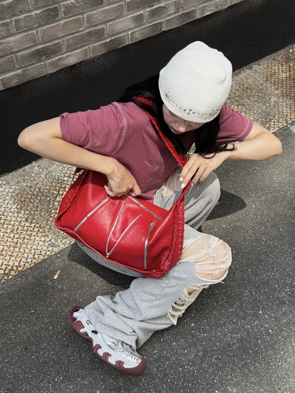 ふくた 受注制【Chikashitsu +】big zip Non-leather material bag