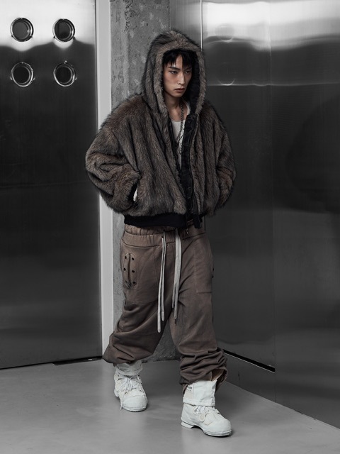 【Rosen Kreuz】EYELET EDGE Set-Up LAYERED SWEAT PANTS