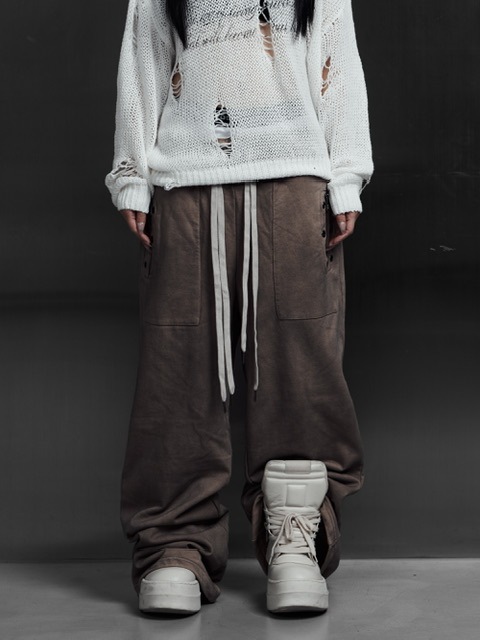 【Rosen Kreuz】EYELET EDGE Set-Up LAYERED SWEAT PANTS