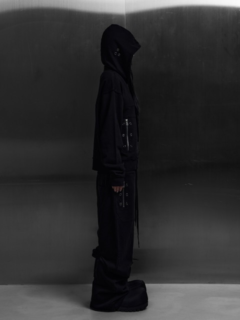 【Rosen Kreuz】EYELET EDGE Set-Up LAYERED SWEAT PANTS