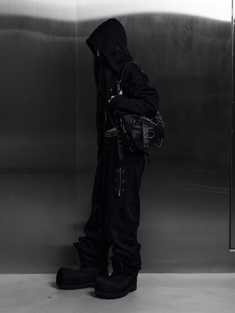 【Rosen Kreuz】EYELET EDGE Set-Up LAYERED SWEAT PANTS